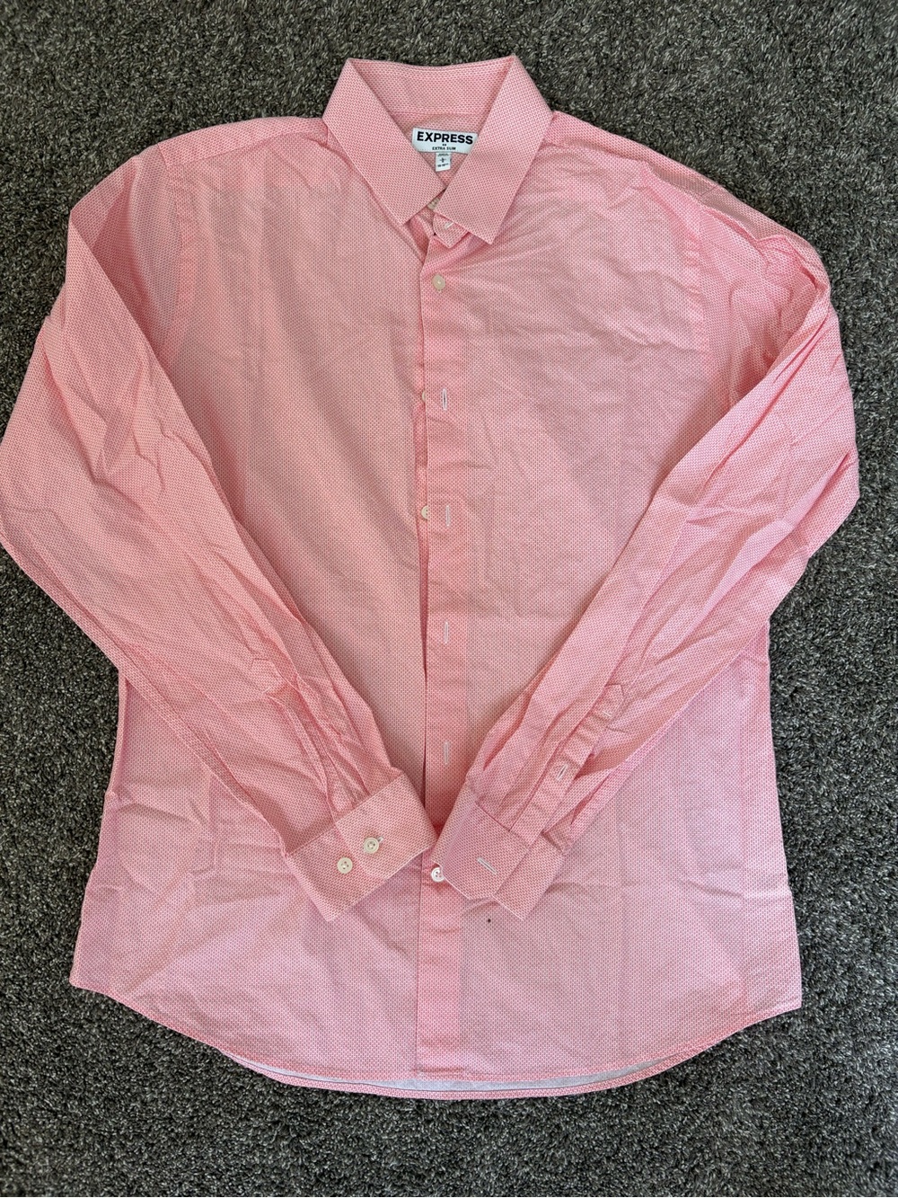 Express Men's Pink Micro-Pattern Dress Shirt